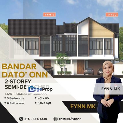 DATO ONN SEMI-D HOUSE NEW LAUNCHING, Johor, Johor Bahru