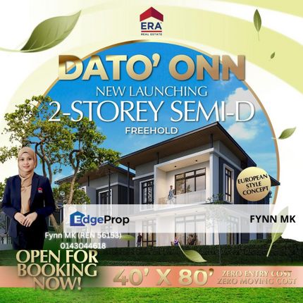 SEMI-D DATO ONN NEW PROJECT FOR SALE, Johor, Johor Bahru