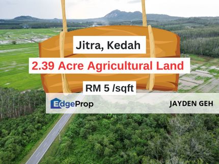 2.39 Acre Agricultural Land Jitra Kedah For Sale Tanah Untuk Dijual, Kedah, Kubang Pasu