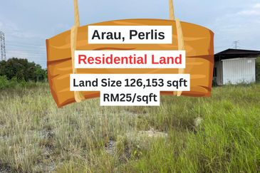 RM25/sqft Facing Main Road Residential Land Arau Perlis For Sale