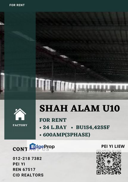 U10 Industrial Warehouse SPACE for RENT | Shah Alam warehouse , Selangor, Shah Alam