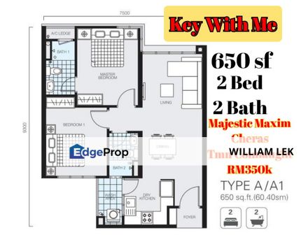 (Many unit) Majestic Maxim Cheras 650sf 2 bed 2 bath brand new near MRT, Kuala Lumpur, Cheras