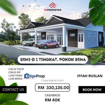 [FREEHOLD | 10% Rebate !!] Rumah Semi D Setingkat (Projek Baru) di Taman Puteri @ Pokok Sena , Kedah, Pokok Sena