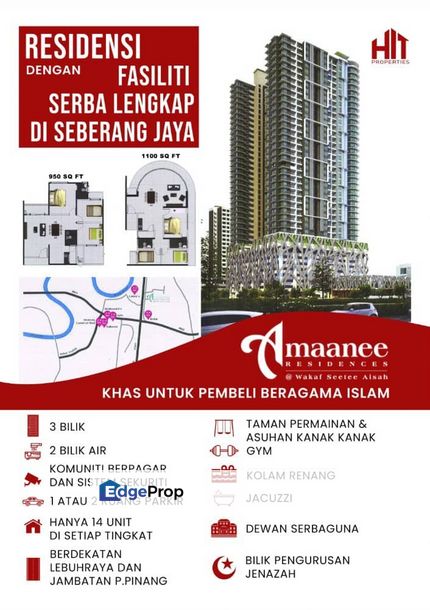 Condo Mewah Baru Mampu Milik Di Seberang Jaya, AMAANEE RESIDENCES, Penang, Seberang Jaya