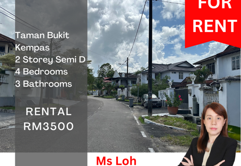 Taman Bukit Kempas 2 Storey Semi D House for Rent