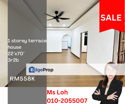 TUTA Jalan Perwira 1 Storey Terrace House for Sale, Johor, Skudai
