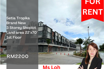 Setia Tropika Main Road New Shop for Rent