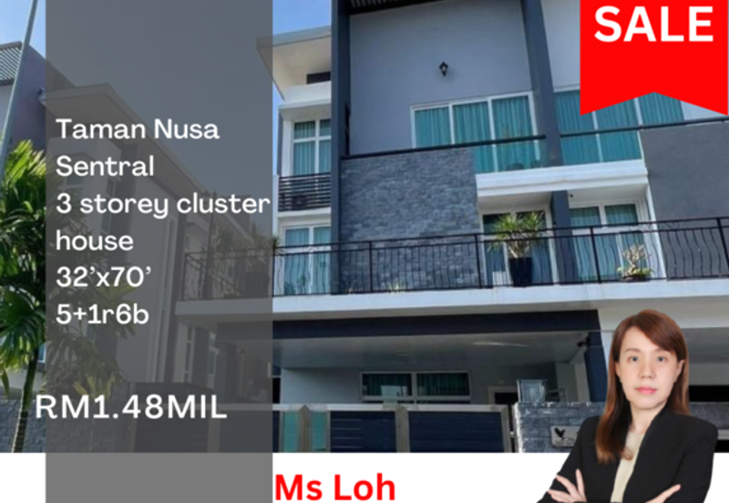 Taman Nusa Sentral 3 Storey Cluster House for Sale