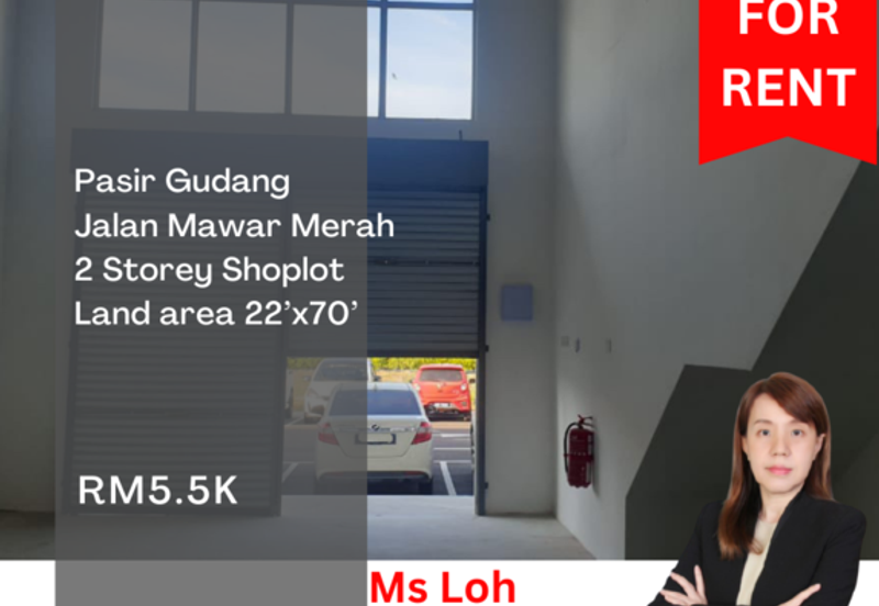 Pasir Gudang Jalan Mawar Merah Brand New 2 Storey Shoplot for Rent