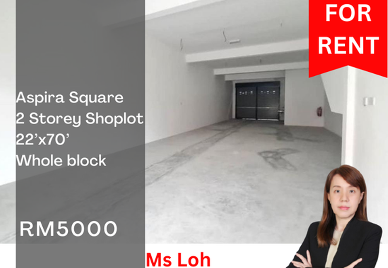 Aspira Square 2 Storey Brand New Shoplot for Rent