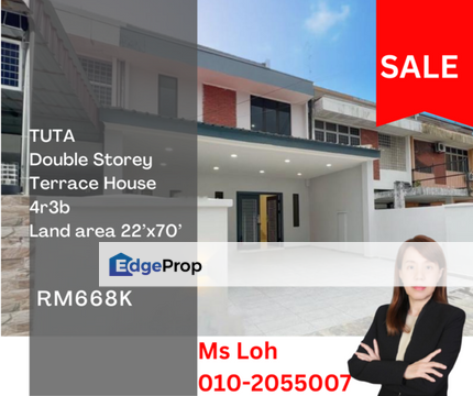 T.U.T.A Jalan Nakhoda 2 Storey Terrace House for Sale, Johor, Skudai