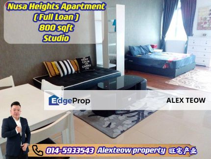 Nusa Heights Apartment Full Loan/ Studio/ 800sqft/ Gelang Patah/ Iskandar Puteri, Johor, Gelang Patah