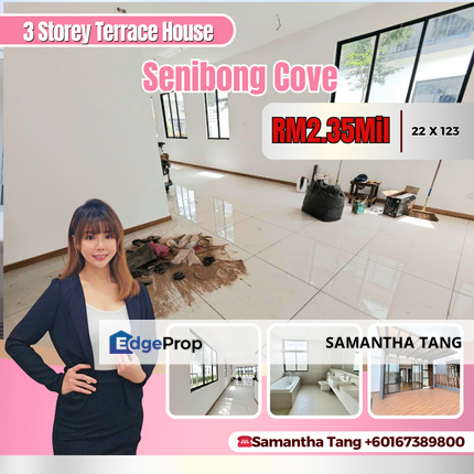 3 Storey Terrace Bare Unit At Senibong Cove For Sale, Johor, Masai