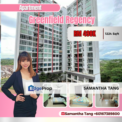 Partial Furniture 3Beds Greenfield Regency Apartment For Sale, Johor, Tampoi