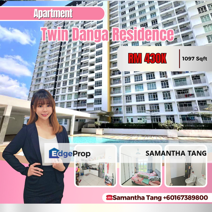 Partial Furniture 3Beds At Twin Danga Residence For Sale, Johor, Johor Bahru