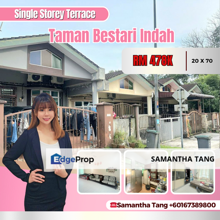 Basic Renovation Single Storey At Taman Bestari Indah For Sale, Johor, Ulu Tiram