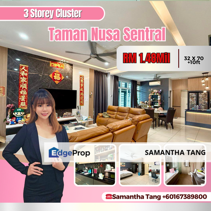 Nice Renovated 3 Storey Cluster At Nusa Sentral For Sale, Johor, 