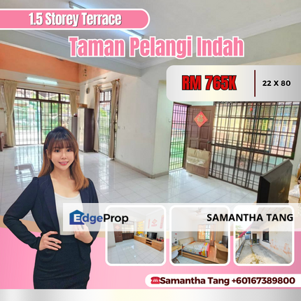 Partial Furniture 1.5 Storey At Taman Pelangi Indah For Sale, Johor, Ulu Tiram