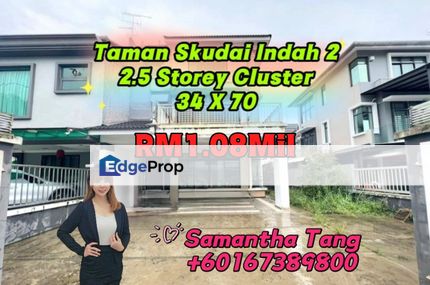 Original Unit 2.5 Storey Cluster At Taman Skudai Indah For Sale, Johor, Skudai