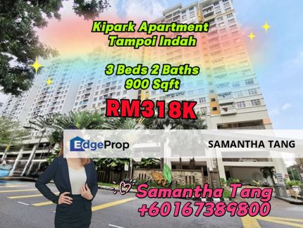 Original Unit Kipark Apartment 3Beds For Sale, Johor, Tampoi