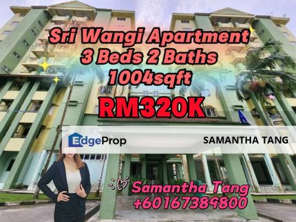 Partly Renovated At Sri Wangi Apartment 3Beds For Sale, Johor, Tampoi