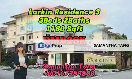 Fully Furniture 3Beds At Larkin Residence For Sale, Johor, Johor Bahru