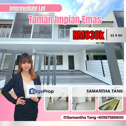 Bare Unit Double Storey Terrace At Taman Impian Emas For Sale, Johor, Skudai