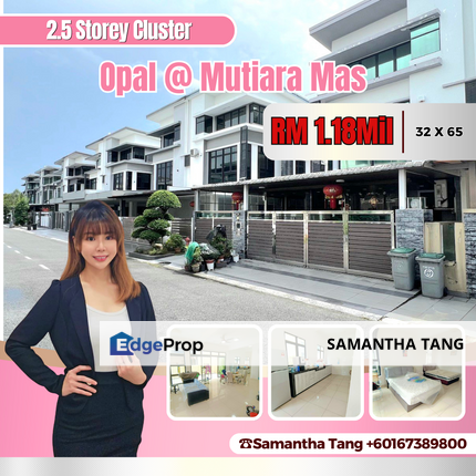 Basic Renovation 2.5 Storey Cluster At Opal Mutiara Mas For Sale, Johor, Skudai