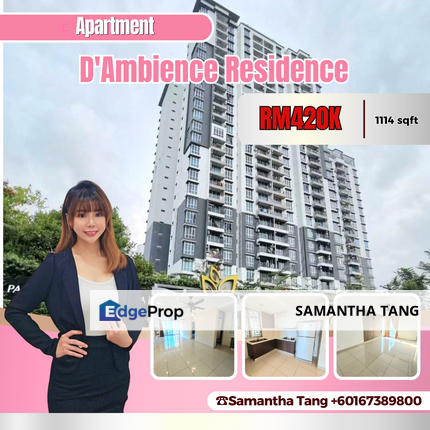 Partial Furniture D'Ambience Apartment For Sale, Johor, Permas Jaya/Senibong