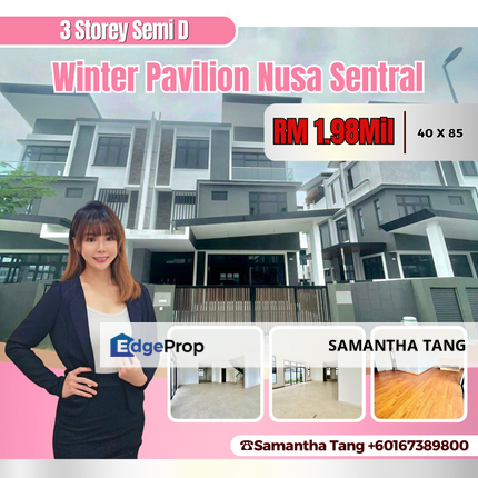 Bare Unit 3 Storey Semi D At Nusa Sentral For Sale, Johor, 