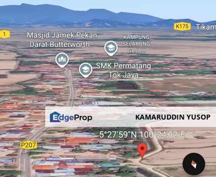 Freehold Agriculture land 1.12 acre near main road Pekan Darat Butterworth , Penang, Butterworth