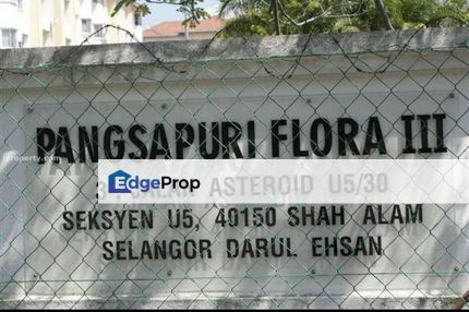 Flora 3 Apartment, U5 Subang, Shah Alam For Sale, Selangor, Subang