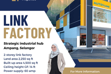 Ampang New 2 Storey Link Factory for Sale