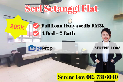 Seri Setanggi Johor Bahru Flat Sebelah One Tebrau 4Bed 2Bath Full Loan , Johor, Johor Bahru