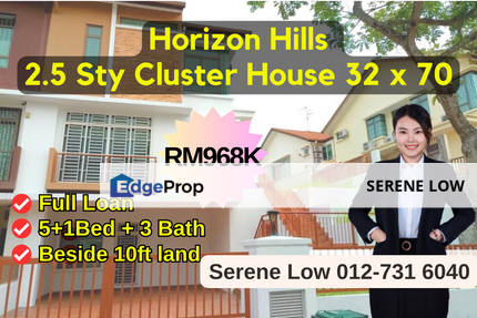 Gateway Horizon Hills Iskandar Puteri 2.5 Storey Cluster House Full Loan , Johor, Nusajaya