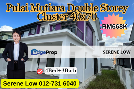 Pulai Mutiara Iskandar Puteri Double Storey Cluster House 32x70, Johor, 