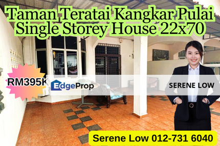 Bandar Baru Kangkar Pulai Taman Teratai Single Storey House 22x70, Johor, Kangkar Pulai