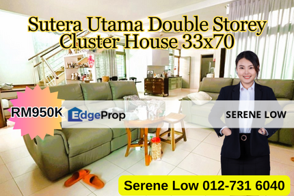 Taman Sutera Utama Skudai Double Storey Cluster For Sale, Johor, Skudai