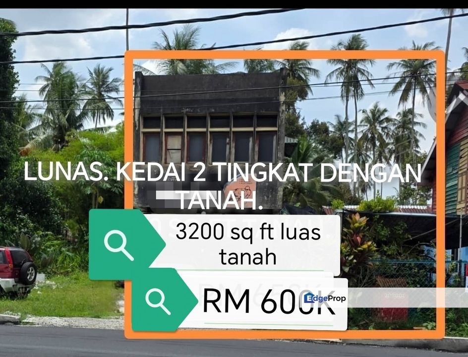 Kedai 2 tingkat dengan luas tanah 3200 sq ft LUNAS, Kedah, Lunas