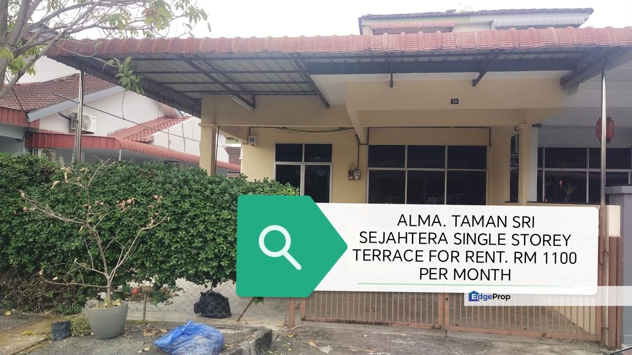 For Rent Single storey terrace Taman Seri Sejahtera, Alma, Bukit Mertajam , Penang, Alma