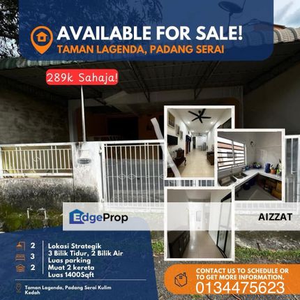 SINGLE STOREY RENOVATED TAMAN LAGENDA PADANG SERAI KULIM  Kedah, Kedah, Padang Serai