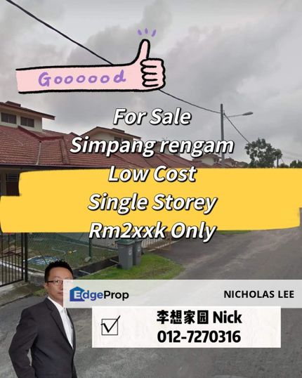 Taman Tiara Perdana Low cost Single for sale, Johor, Simpang Renggam