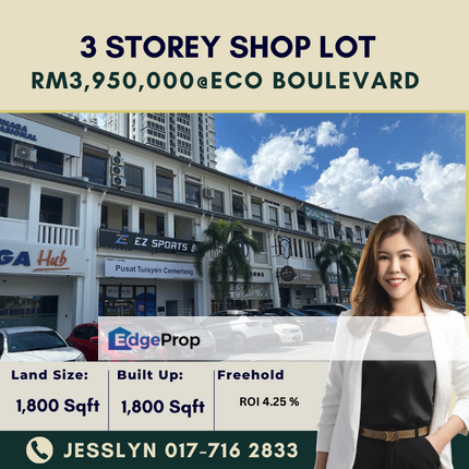  Eco Boulevaerd,  3 Storey Shop Lot For Sale, Johor, 