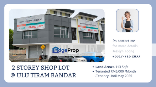 Bandar Tiram Ulu Tiram 2 Sty Shop Lot (2 Brand New Unit Adjoining )For Rent, Johor, Ulu Tiram