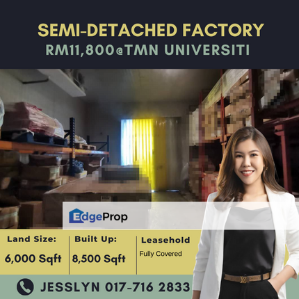 Taman University,Semi-Detached Factory For Rent, Johor, Skudai