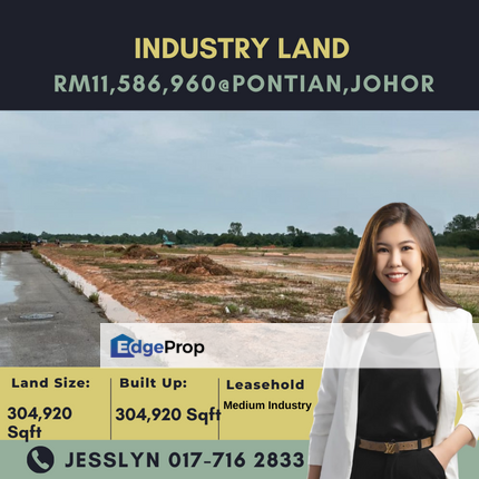 Pontion Medium Industry Land For Sale, Johor, Pontian