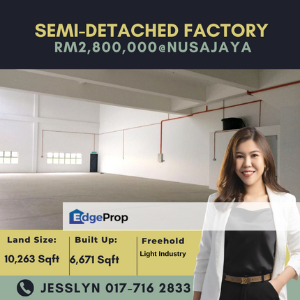 Nusajaya, Gelang Patah, Semi-Detached Factory For Sale, Johor, Nusajaya