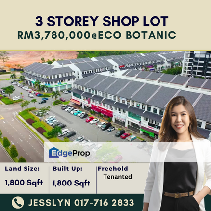 Taman Eco Botanic , 3 Storey Shop Lot For Sale, Johor, 