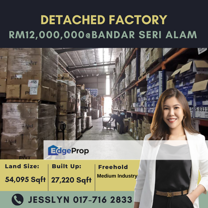 Bandar Seri Alam, Masai Detached Factory For Sale, Johor, Masai