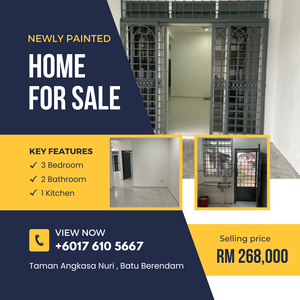 [NEWLY PAINTED] Single Storey Terrace Angkasa Nuri Batu Berendam Melaka ...